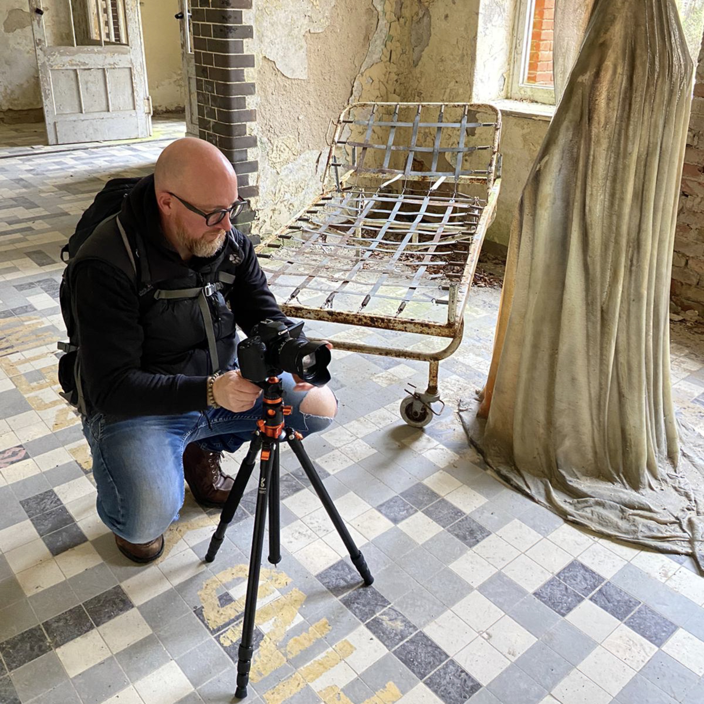 Jochen Korn beim Fotografieren vor Ort